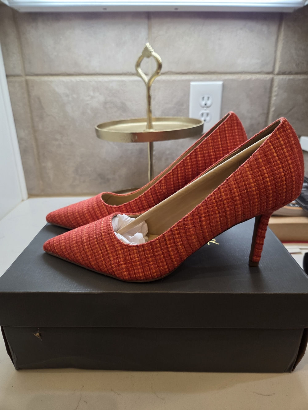 Ann Taylor Textured Pointed-Toe Stiletto Pumps